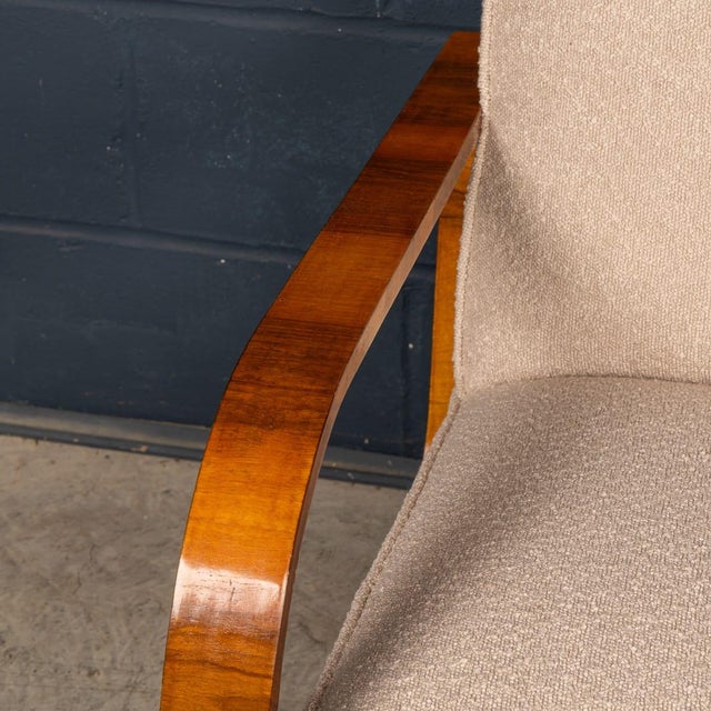 Vintage Austrian Art Deco Lounge Chairs in Walnut and Fabric, 1930, Set of 2 For Sale - Image 10 of 18