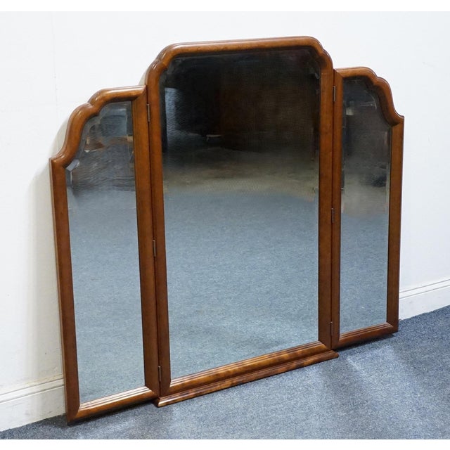 STICKLEY FURNITURE Solid Cherry Early American Traditional Style 53" Tri View Mirror 3569 46" High 53" Wide 1.75" Deep We...