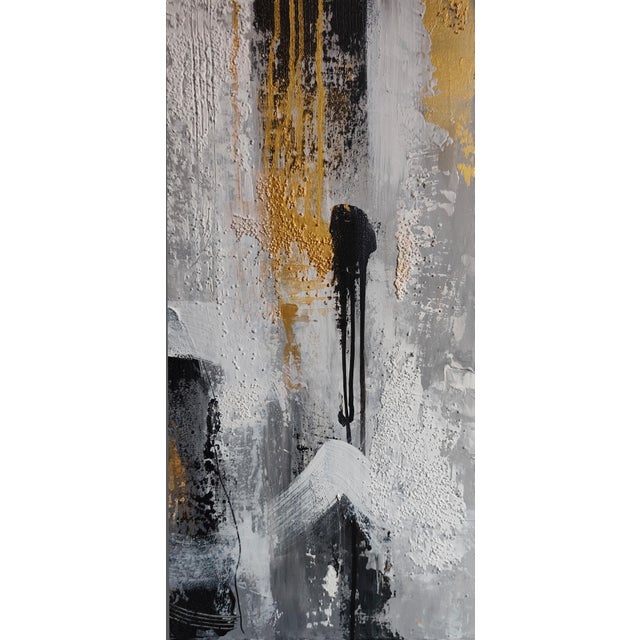 Textile Olha Komisaryk. “Everything Flow, Everything Changes” Monochrome Interior Painting — Original Acrylic Painting on Canvas For Sale - Image 7 of 10