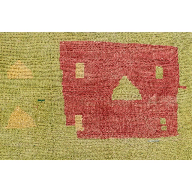 Vintage Zeki Müren Rug in Green, Red and Gold Geometric Patterns by Rug ...