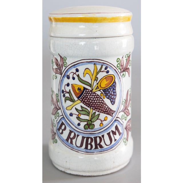 Antique 19th Century French Faience Albarello Apothecary Jars - Set of 3 For Sale - Image 9 of 12