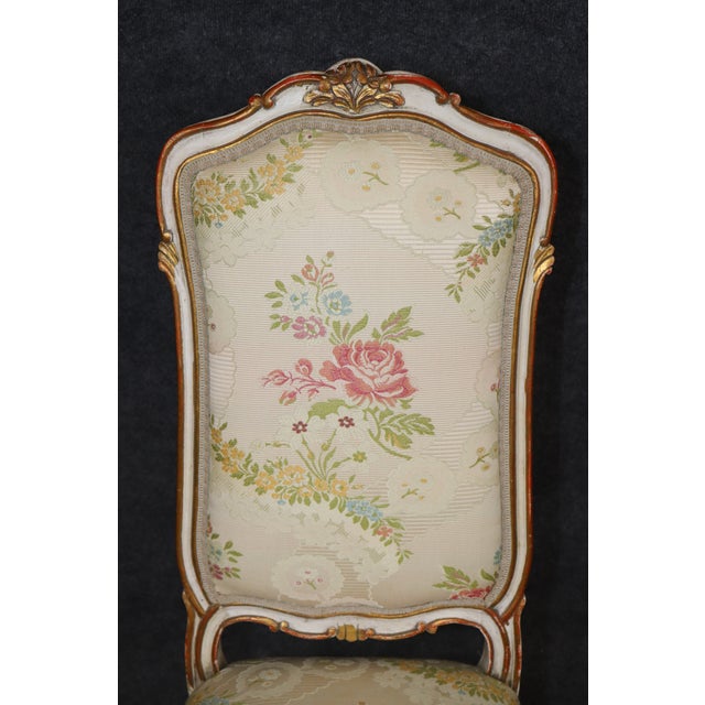 Set 4 Louis XV Style Paint Decorated French Dining Room Chairs For Sale - Image 13 of 18