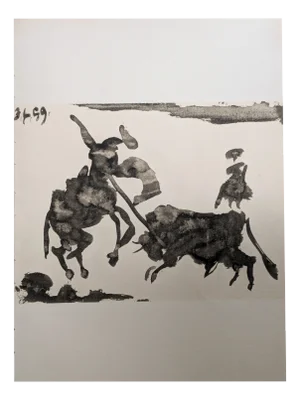 Pablo Picasso, Matador & Bull, Double-Sided Original Lithograph, 1961