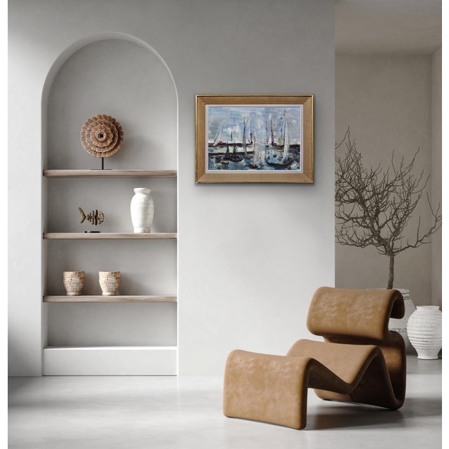 French Post-Impressionist Artist, Petit Port du Havre, 1965, Oil on Canvas, Framed For Sale - Image 16 of 18