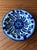 Vintage Casa Rogerio Puebla pottery ashtray hand-painted and glazes in beautiful blue and alabaster.