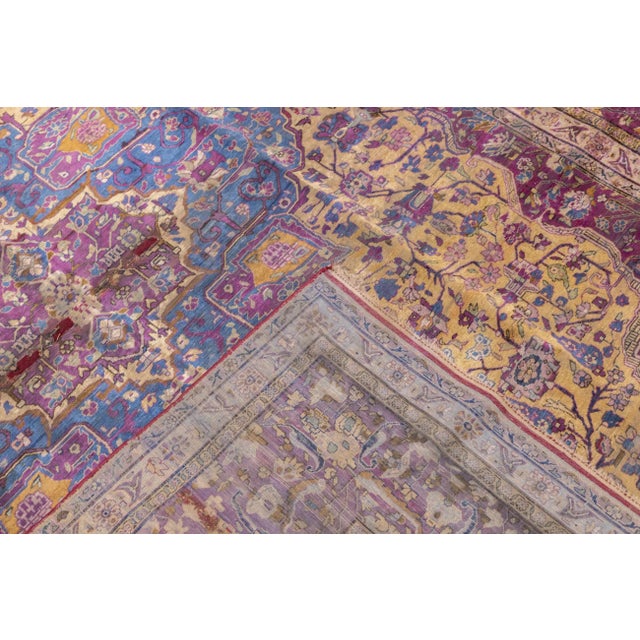 Late 19th Century Fine Antique Silk Kashan Rug 7'4'' X 10'4'' For Sale - Image 4 of 10