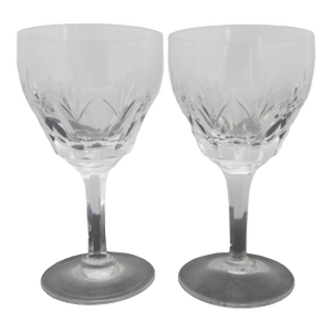 Stuart England Crystal Cardinal Claret Wine Glass Set of 2