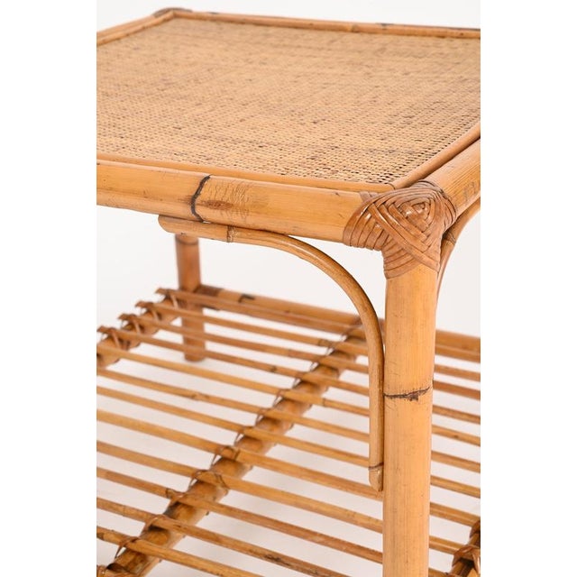 Mid-Century Modern Italian Organic Coffee Table in Rattan and Wicker, 1970s For Sale - Image 9 of 13