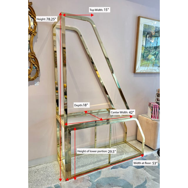 Vintage Asymmetrical Brass and Glass Etagere by Dia For Sale - Image 12 of 12