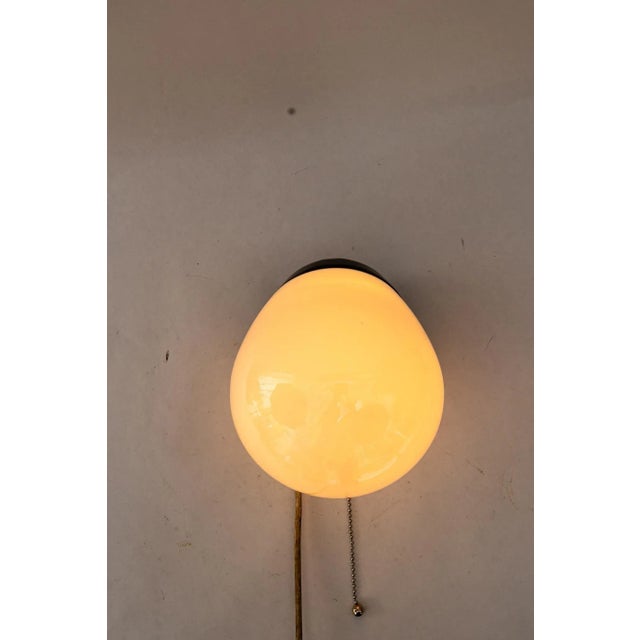 Bauhaus Ceramic Wall Lamp with Original Opal Glass Shade, 1920s For Sale - Image 6 of 9