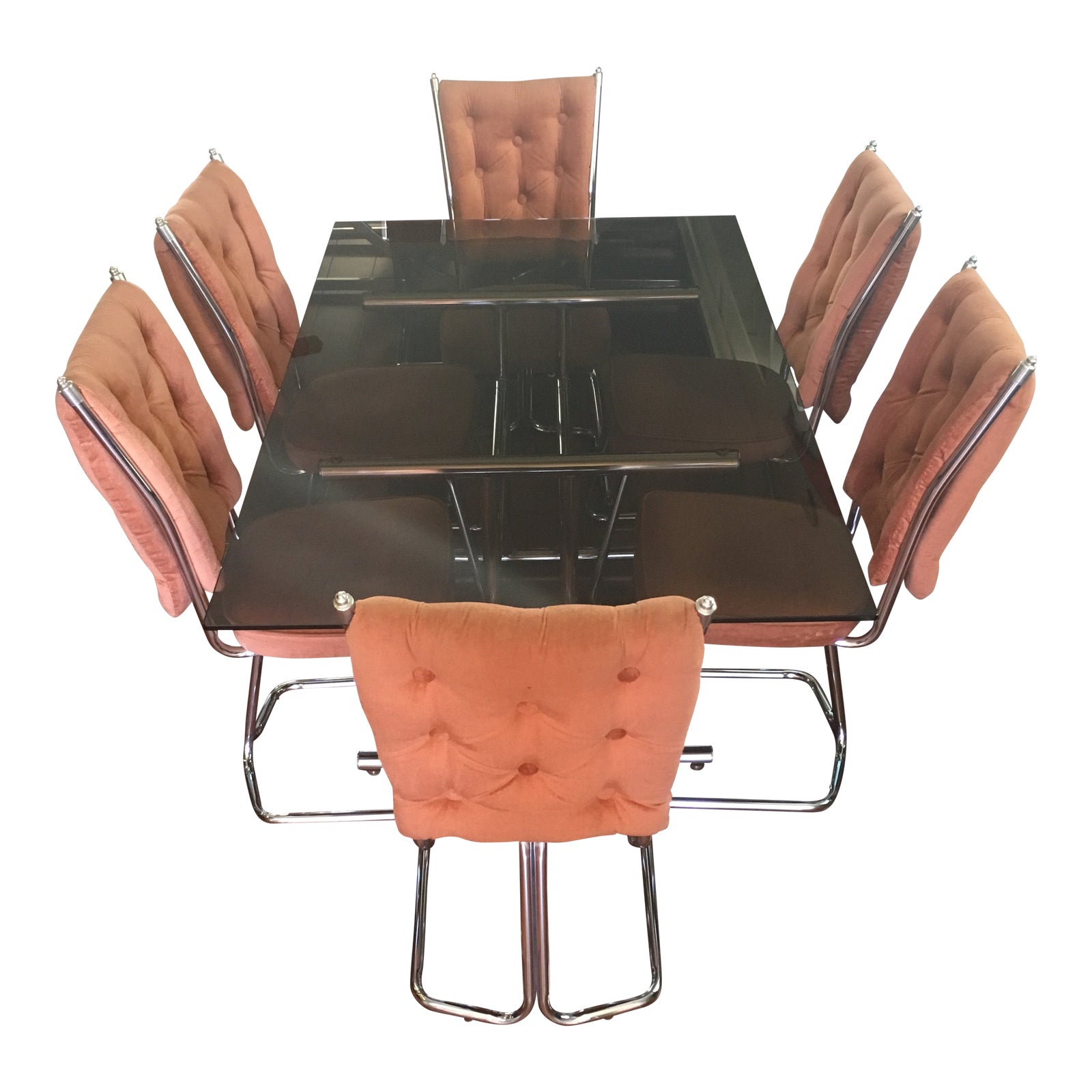 Vintage MidCentury Douglas Furniture of California Salmon Dining Set