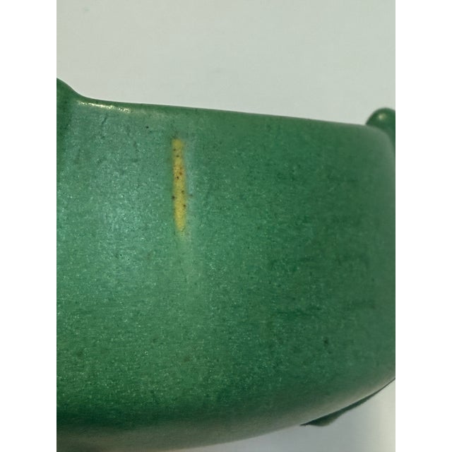 Early 20th C. Weller Matte Green Buttress-Footed Arts & Crafts Pottery Vessel For Sale In Seattle - Image 6 of 9