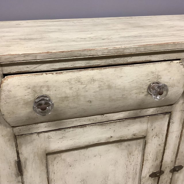 Vintage Jelly Cabinet Cupboard Farm House Home Storage Glass Handles Solid Wood For Sale - Image 9 of 12