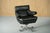 Animal Skin Black Leather Armchair on Wheels, Italy, 1970s For Sale - Image 7 of 14