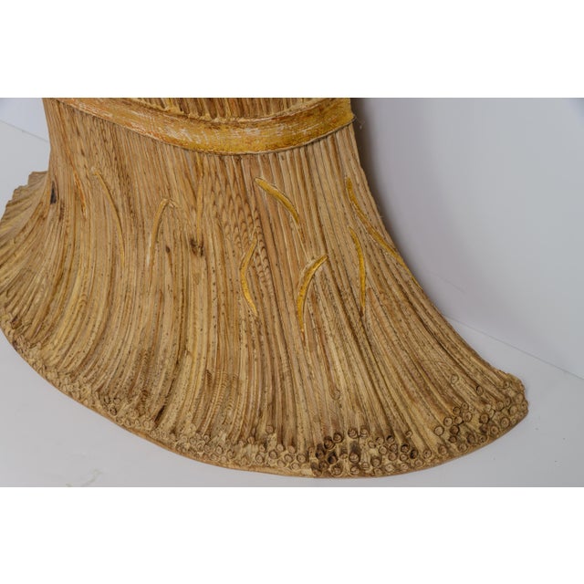 Wood Italian Hollywood Regency "Sheaf of Wheat" Console Table, by Franco Chelini in the 1970s. For Sale - Image 7 of 10