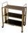Vintage Gold-Tone Metal and Plastic Three-Tier Bar Cart For Sale
