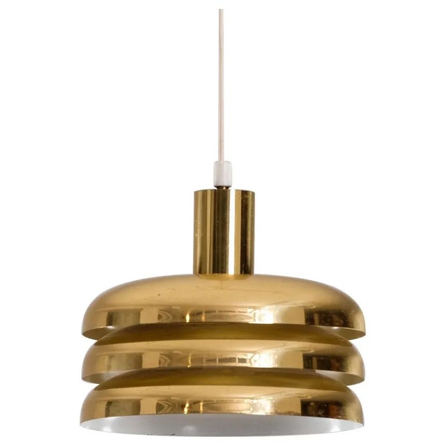 Metal Brass Pendant Light by Hans-Agne Jakobsson, 1960s For Sale - Image 7 of 7