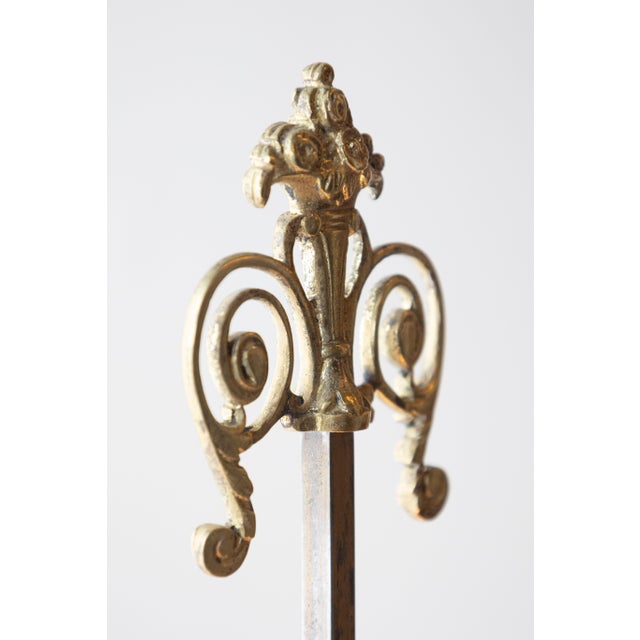 Bronze Ornate 19th-Century French Bronze Table Lamp with Candle-Style Lights For Sale - Image 8 of 11