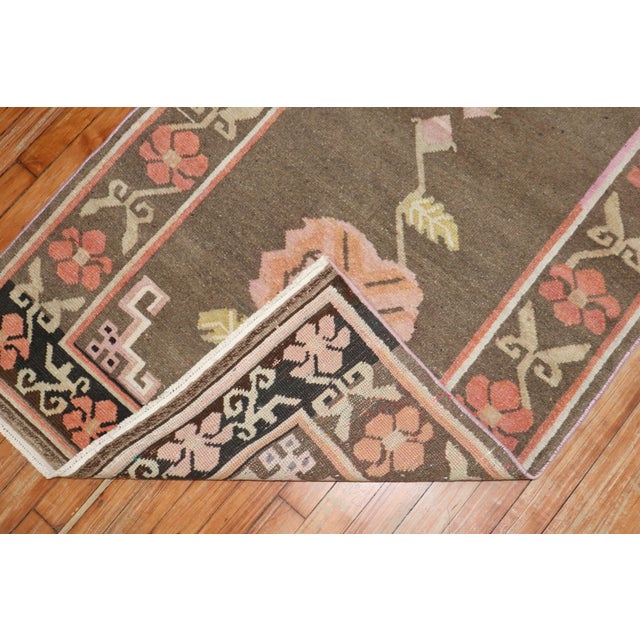 Textile Floral Vintage Tibetan Rug - 3'1" x 6' For Sale - Image 7 of 9