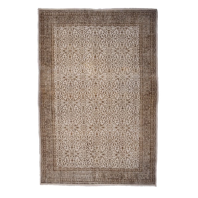 Vintage Floral Oversize Turkish Oushak Rug- 6'9'' X 9'12'' For Sale - Image 12 of 12