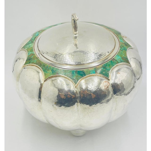 Metal 1980s Rare Emilia Castillo Taxco Serving Covered "Pumpkin" Bowl, Mexican Modernism For Sale - Image 7 of 17