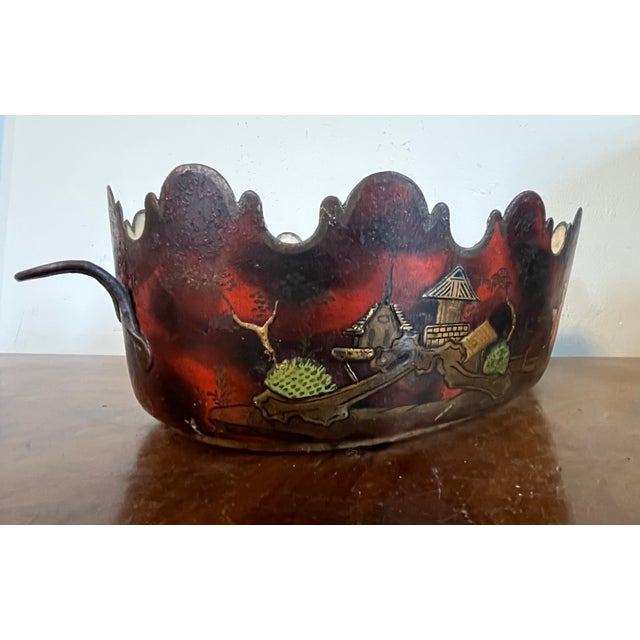Antique Early 19th Century French Chinoiserie Tole Monteith or Cachepot Jardiniere Circa 1820 For Sale - Image 11 of 13