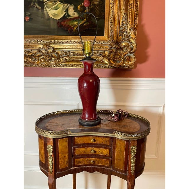 Brick Red Antique Early 19th Century Chinese Oxblood Sang De Boeuf Vase Lamp For Sale - Image 8 of 9