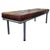 Italian design bench from the 1980s with a checkered leather seat. Industrial-style vintage furniture that fits both...