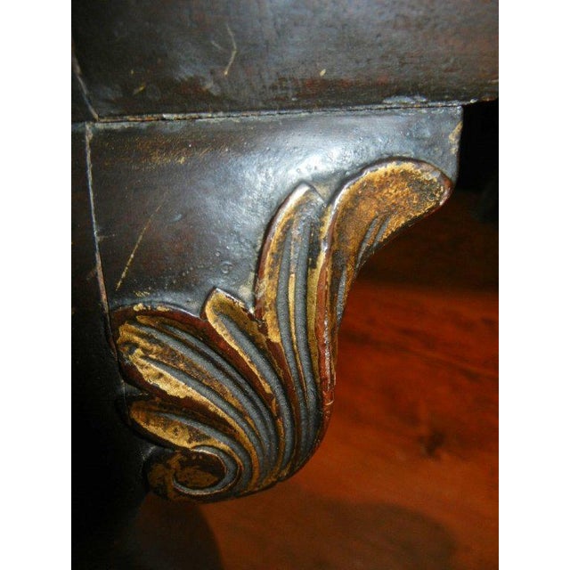 Burnt Umber George II-style Hand-Carved and Parcel-Gilt Arm Chairs, England Circa 1810-1830 - a Pair For Sale - Image 8 of 13
