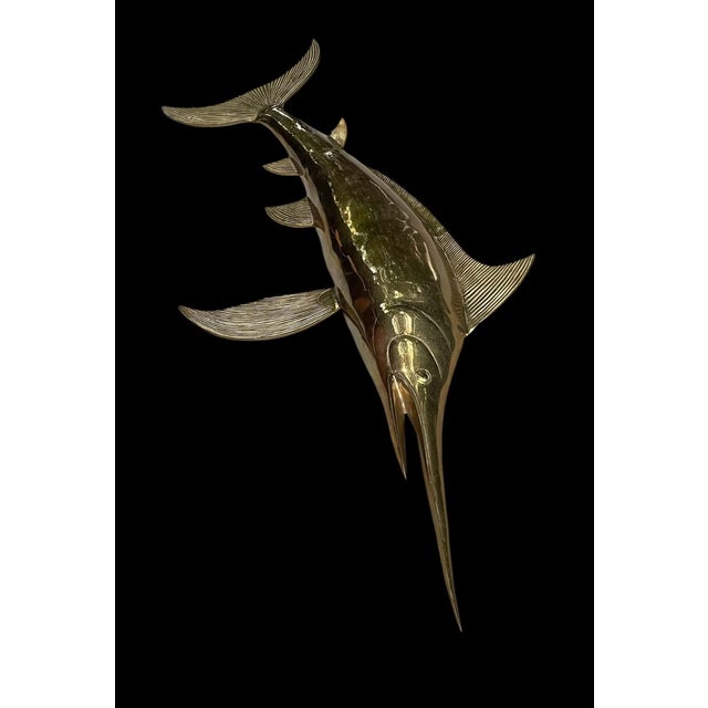 1970's Solid Brass Marlin Wall Decor For Sale - Image 14 of 17
