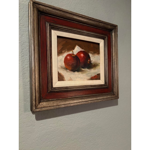 Mid-Century Modern Mid 20th Century Apple Still Life by Alzada Knutson. Oil on Masonite. For Sale - Image 3 of 8