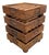 Vintage Carved Wood Slatted Platform Stands, Set of Four For Sale