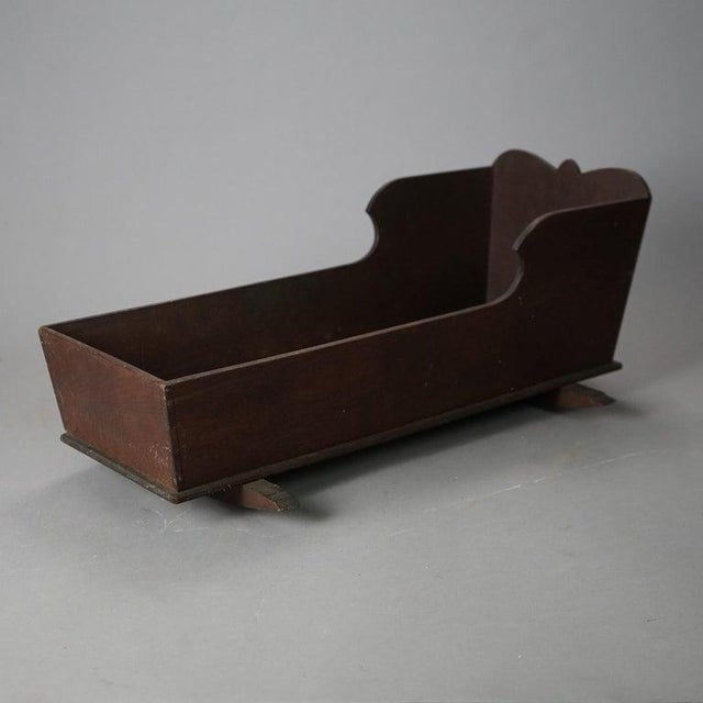 Antique Primitive Walnut Doll Cradle C1850 For Sale - Image 4 of 7
