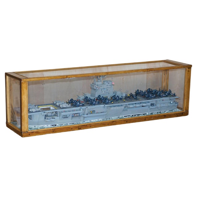 Vintage WWII American Wood Light Aircraft Carrier Made by Sailors For Sale