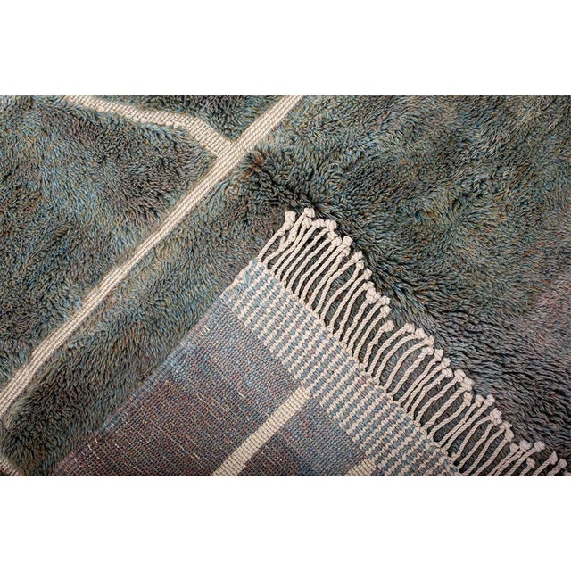 Premium Hand-Knotted Moroccan Wool Rug | 9'9" X 6'11" | One of a Kind For Sale - Image 6 of 8