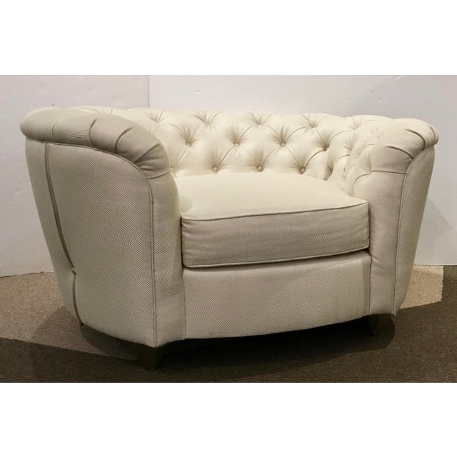 Caracole Modern Large White Tufted Everly Club Chair ...
