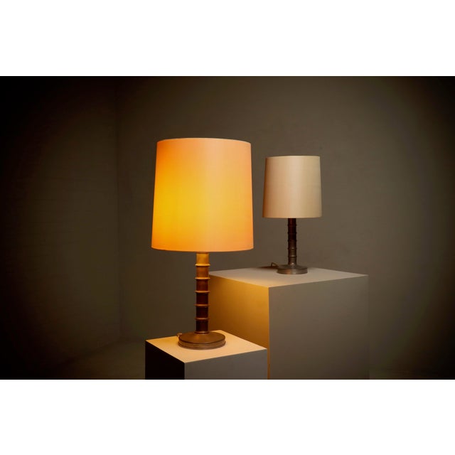 Bobbin Column Table Lamps in Pewter by Harald Buchrucker, 1960s, Set of 2 For Sale - Image 12 of 12