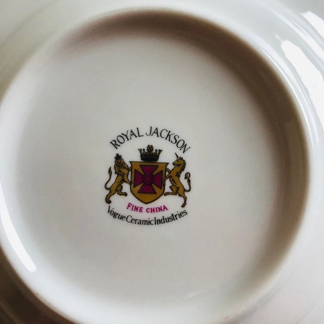Vintage Royal Jackson Fine China, Vogue Ceramic Industries Soup/Dinner Bowls- Set of 4 For Sale In New York - Image 6 of 7