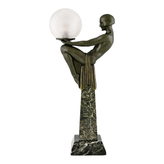 French Art Deco Table Lamp by Max Le Verrier, 1925 For Sale - Image 11 of 11