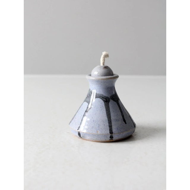 Vintage Studio Pottery Oil Candle For Sale - Image 4 of 10