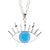 Contemporary Silver Blue Opal Evil Eye Pendant Necklace For Sale - Image 3 of 7