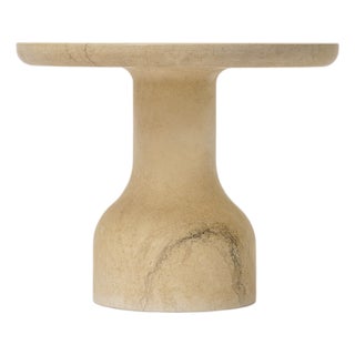 Minimalist Peso Round Side Table in Limestone by Depping & Jørgensen For Sale