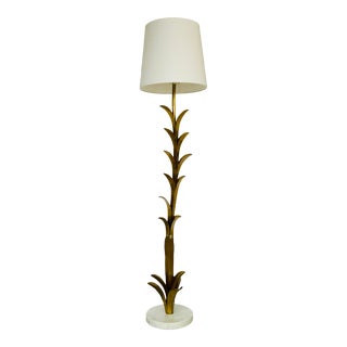 Arteriors Modern Vintage Brass Finished Abbot Floor Lamp For Sale