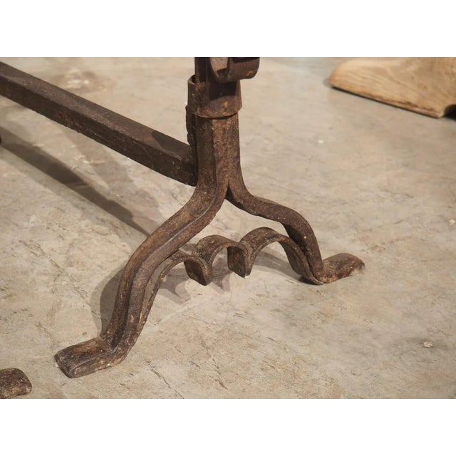 18th Century Wrought Iron Fireplace Chenets From France For Sale In Dallas - Image 6 of 12