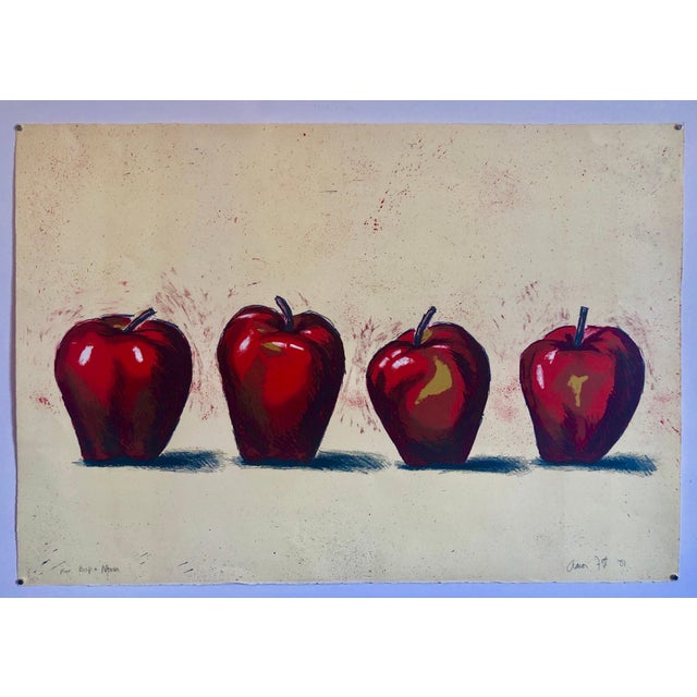 Aaron Fink, Original Boston Modernist Lithograph Aaron Fink Apples Pop Art Print Americana, 1981 For Sale In Miami - Image 6 of 6