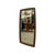 This vintage mid-century modern wall mirror features a distinctive gently bowed, barrel-curved solid wood frame with...