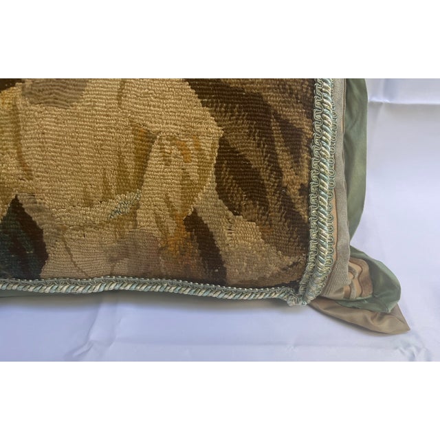 Pillow With 18th Century Tapestry Depicting a Man Figure For Sale In Los Angeles - Image 6 of 9