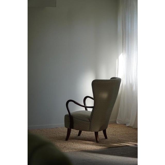 Set of Danish Modern Lounge Chair with Footstool in Beech by Slagelse Mobelvaerk, 1960s For Sale - Image 6 of 18