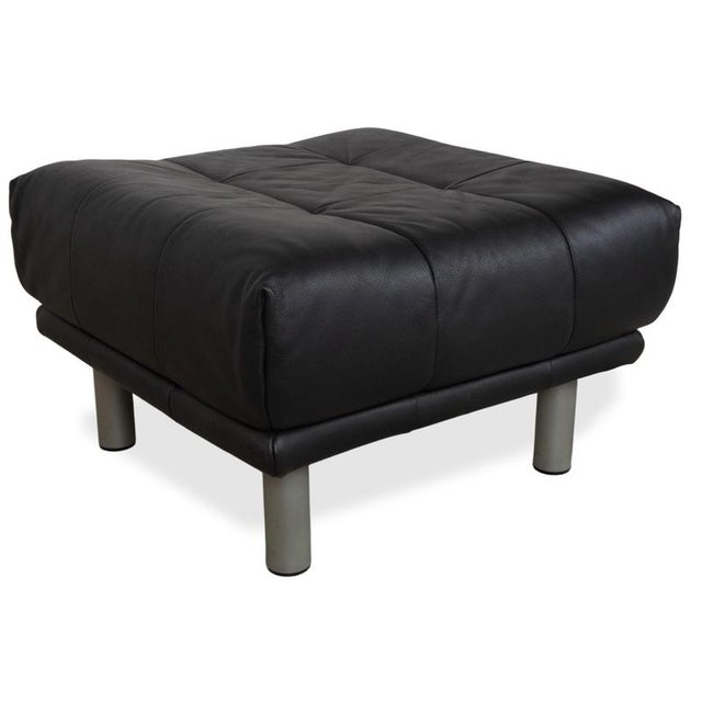 Set of BMP 418 Lounge Chair and Ottoman in Black Leather from Rolf Benz, Set of 2 For Sale - Image 5 of 18