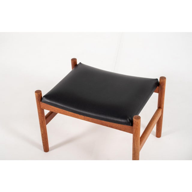 Vintage Danish Teak Ottoman by Hugo Frandsen for Spøttrup, Denmark, 1960s For Sale - Image 4 of 10